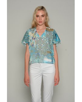 Blusa chiffon V